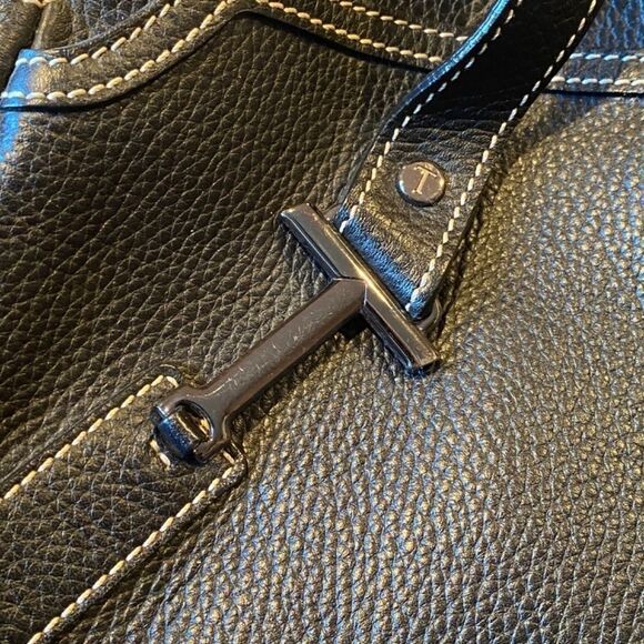 Vintage Tod’s Black Pebbled Leather Baquette Bag New - Picture 11 of 15